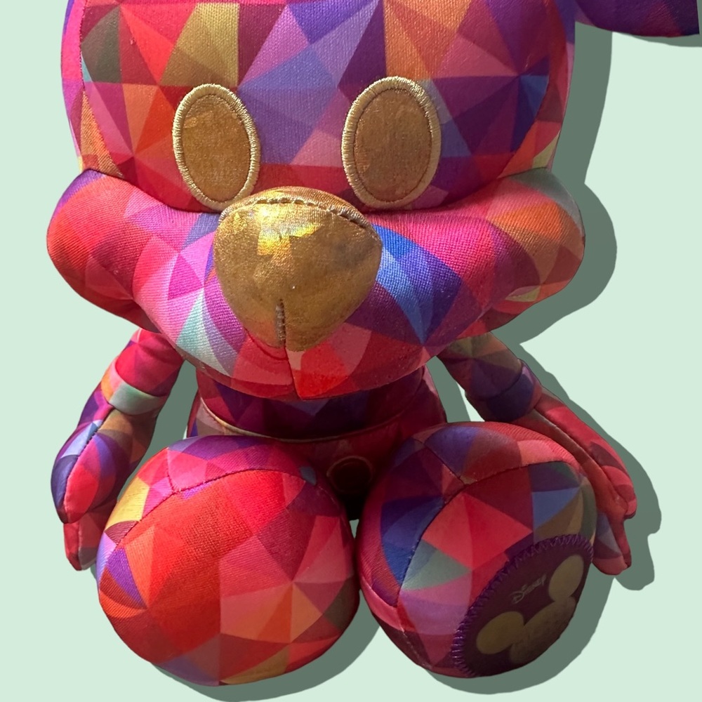 Disney Mickey Year of the Mouse 2020 Plush Colorful Kaleidoscope Design 16” Tall - Picture 2 of 9